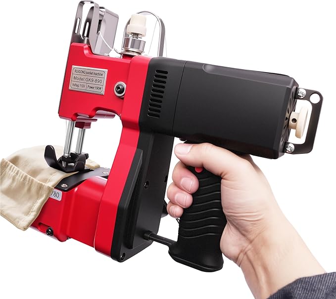 Portable Bag Sewing Machine, Electric Closing Sewing Machine, Automatic Woven Bags Sewer Packing Equipment for Sack Woven Kraft Paper Bag Sealing, Light Weight