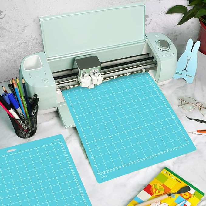 Gwybkq Cutting Mat 6 Pack Light, Compatible With Cricut Maker/Explore Air 2/Air/One (12x12Inch), Blue Adhesive Sticky Pads Non-Slip Replacement Mats for Accessories Supplies