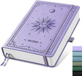 EMSHOI Lined Journal Notebook - 320 Numbered Pages, 100gsm Thick Journals, A5 Hardcover Leather College Ruled Notebooks for Women Men School Work Writing Note Taking, 5.75 x 8.38-Light Purple
