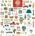 Doraking Foil Gold Paper Stickers, 65PCS Travel Themed Decoration for Scrapbook, Multicolored, Waterproof, Premium Adhesive Paper, Irregular Shaped, Holiday Travel Style
