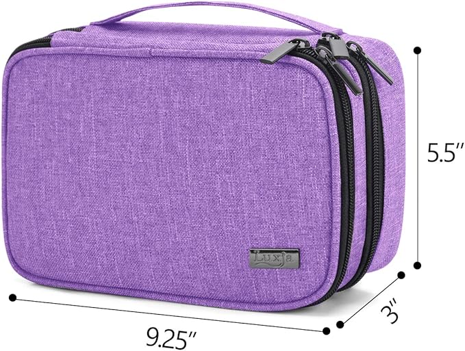 Luxja Sewing Accessories Organizer, Double-Layer Sewing Supplies Organizer for Needles, Scissors, Measuring Tape, Thread and Other Sewing Tools (NO Accessories Included), Purple