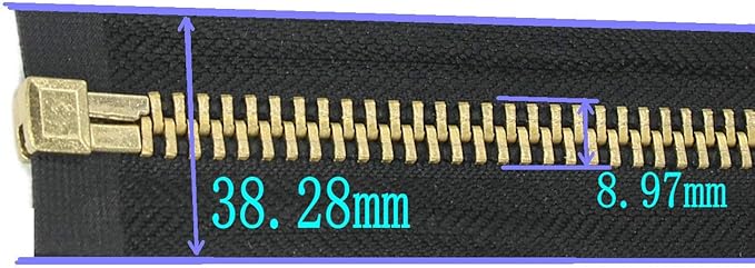Leekayer Separating Metal Jacket Zipper #10 24 Inch Brass Zipper Heavy Duty Metal Zippers for Jackets, Sewing Coats Crafts (24" Brass