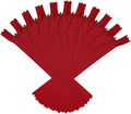 ANPURZII 10PCS #3 20 Inch Red Invisible Zippers for Sewing Skirts, Nylon Coil Bulk Zippers for Pocket, Pillow(Red 20" 10PCS)