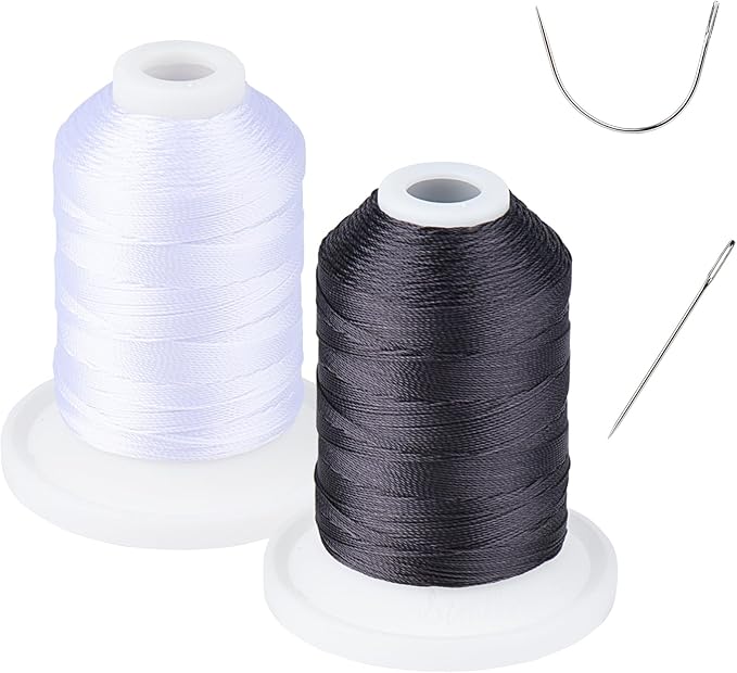 UV Resistant - Simthread 100% Polyester Bonded Thread Tex 69 (12wt) - 250 Yards 1 White 1 Black,