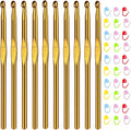 Aeelike 10pcs Size J / 6.0mm Crochet Hooks,Aluminum Crochet Needles and 30pcs Stitch Markers for Beginner and Advanced, Crocheter Hook Set for Learning How to Crochet