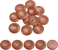 uxcell 80Pcs Wooden Buttons, 38mm(1 1/2") 4 Hole Round Wood Sewing Button Craft for Sewing DIY Craft Clothing, Red Brown