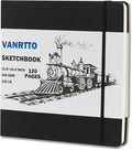 Hardcover Sketch Book, Square Sketchbook with 120LB/200GSM Thick Drawing Paper, 120 Pages/60 Sheets Sketch Pad for Adults, Large Mixed Media Sketchbook on 10x10 Inch