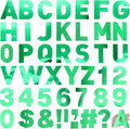184 Pcs Large Vinyl Letter Sticker 6" Big Alphabet Number and Symbol Sticker Self Adhesive Removable Letter Decal for Christmas Bulletin Board Classroom Decor Poster Window Door Mailbox(Green)