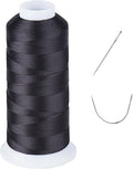 UV Resistant - Heavy Duty Outdoor Thread for Hand or Machine Sewing - Simthread 100% Polyester Bonded Thread Tex 69 (12wt) - 1500 Yards NP-Black
