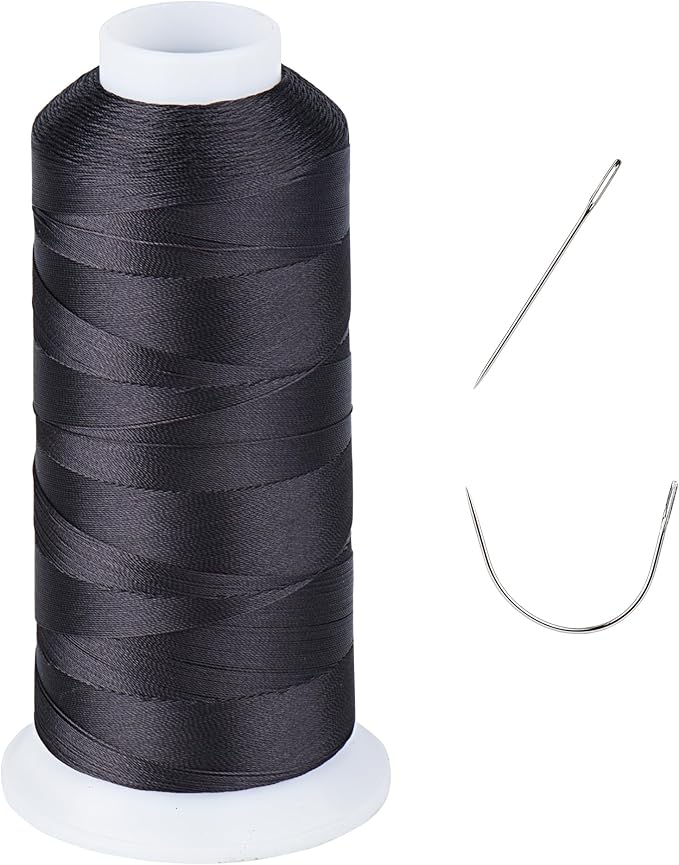 UV Resistant - Heavy Duty Outdoor Thread for Hand or Machine Sewing - Simthread 100% Polyester Bonded Thread Tex 69 (12wt) - 1500 Yards NP-Black