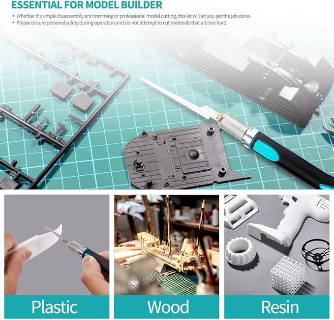 Prozwee Model Craft Hand Saw Kit(with 7PCS Saw Blades),Modeling Knife Hacksaw Tool,DIY Mini Razor Saw Kit for Handcrafted, DIY models and Other Fine Cutting