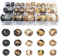 110Pcs Mixed Sewing Buttons, 4-Hole Craft Round Blazer Buttons, 5 Color 3 Size (15mm, 20mm, 25mm) Suit Coats Resin Button, Suitable for Variety Clothing Sewing, DIY Craft (Coffee Color)