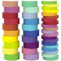 WAPETASHI Washi Tape Set - 40 Rolls, 2 Sizes Rainbow Decorative Tape for Journaling & Scrapbooking