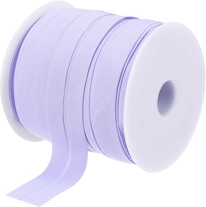 MECCANIXITY 3/4 Inch Single Fold Bias Tape Cotton Continuous Bulk Bias Tape for Sewing, Seaming Quilting Hemming Binding Crafts (Light Purple 25 Yards)