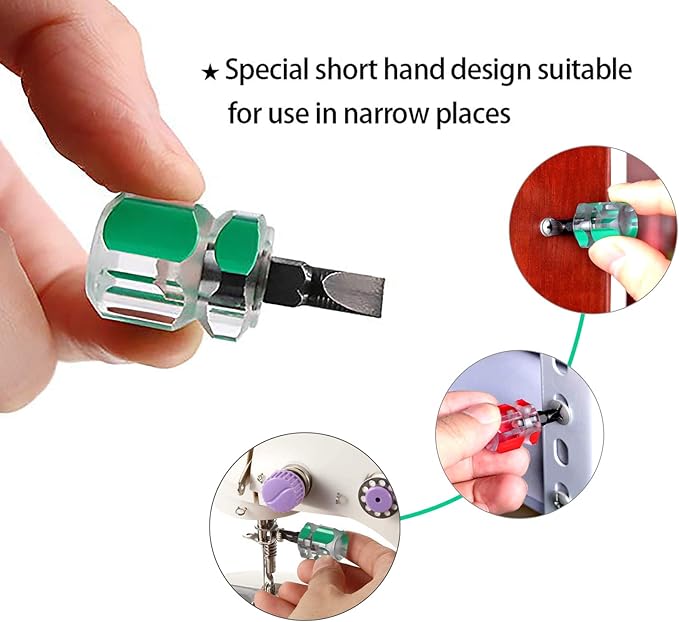 Buspoll sewing machine screwdriver ultra short flat head and Phillips screwdriver sewing machine tool concept