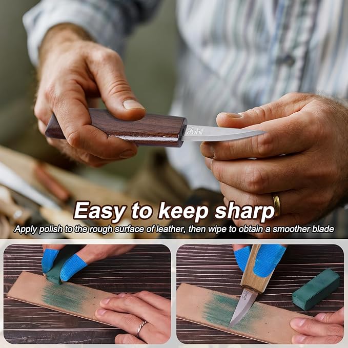 Fohil 33-IN-1 Wood Carving Kits with Detail Carving Knife, Whittling Knife, Wood Carving Tools for Adults Beginners, Whittling Kit with 6pcs Woods Block, DIY Gift for Adults