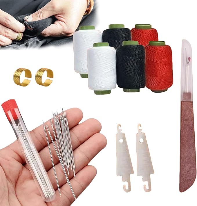 Wshxjzyay 37 Piece Sewing Tool Set, 37 Piece Sewing Kit Stainless Steel Needles, Portable DIY Hand Made Craft Set, Multi-Purpose Needle and Thread Kits