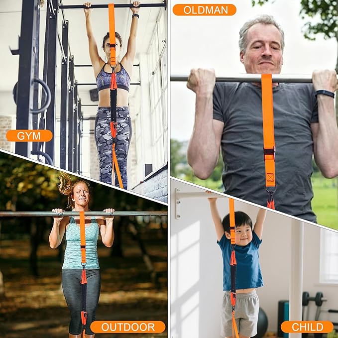 Pull-Up Assistance Bands Set – Heavy Duty Adjustable Resistance Band with Feet/Knee Rest for Home Gym Strength Training