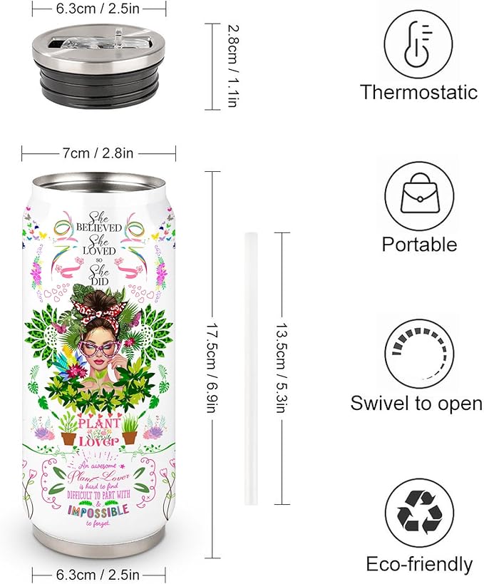 Plant Lover Gifts For Women Garden Stainless Steel Insulated Tumbler With Straw Lid,Funny Gardening Gift For Women,Plantaholic,Plant Lady,Gardeners Tumbler Gifts 17 Oz