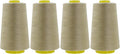 Mandala Crafts 4 Pack of Serger Threads Cones Spools - 40S/2 24000 Yards Polyester Beige Threads for Sergers Machine and Overlock Quilting Sewing Machine