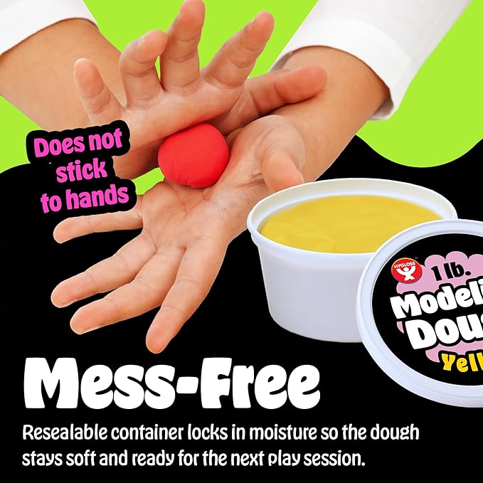Hygloss Play Modeling Dough for Kids – Safe & Non-Toxic Sensory Dough for Arts and Crafts – 1 lb Tub – Play Clay for Toddler Activities, Preschool Classroom Must-Haves – Rose Color, Unscented