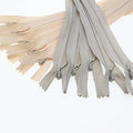 16 Inch Invisible Zippers Beige Grey Color 40.64 cm Closed End Nylon Coil Hidden Zipper for Sewing Craft Dress Pillow Bag Sofa Cushion Mixed 10 PCS/Pack (Beige&Grey,16 inch) Leekayer