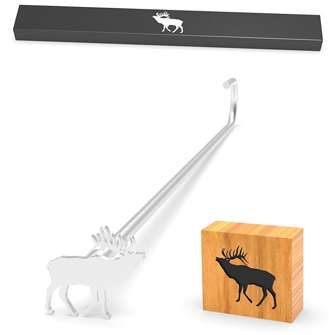 1.2" Custom Wood Branding Iron Personalized for Wood Working, Leather Hats, Steak, BBQ Brander & Bread Logo, Personalized Steak Branding Iron for Food (Small, 023# Elk)