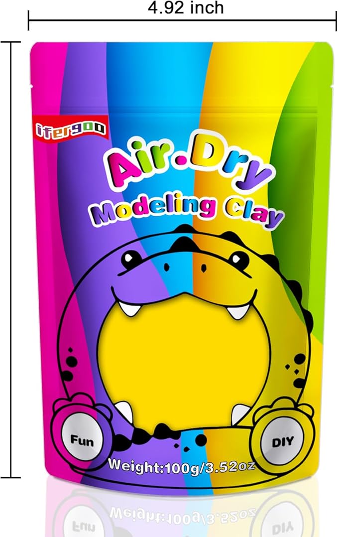 iFergoo Yellow Air Dry Clay, DIY Creative Modeling Clay for Kids, Super Light Magic Clay for Kids Age 3-12, Safe & Non-Toxic, Molding Clay for Sculpting, Great Gift for Boys & Girls