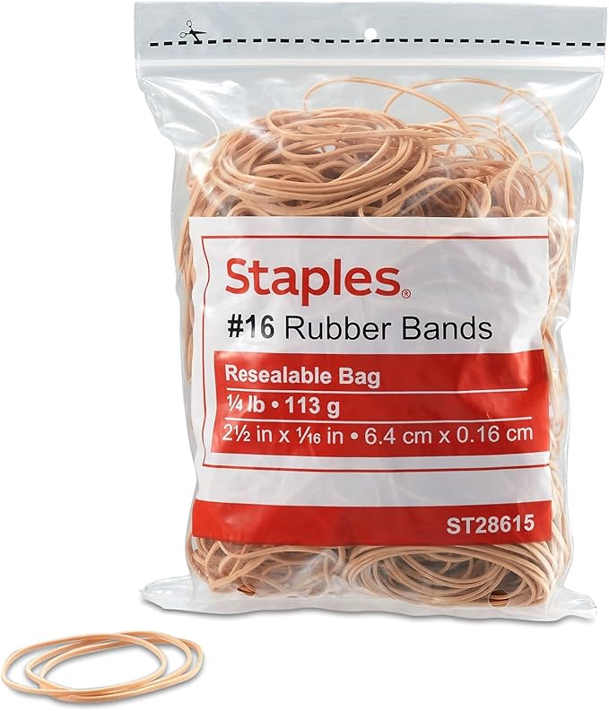 Staples Economy Rubber Bands Size #16 1/4 lb.