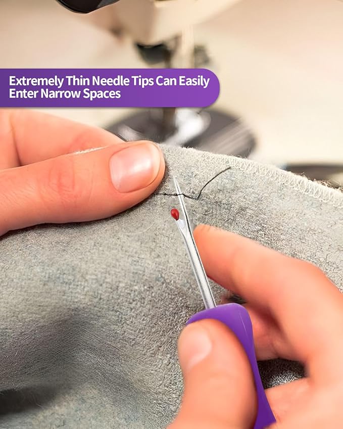 Needle and Thread Seam Ripper, Rippers for Sewing and Thread,Remover Stitch Tool for Hand Sewing, Knitting, Cross Stitching, Embroidery and Thread Removal (Purple)