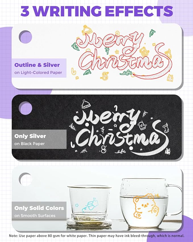 JusArt Outline Sparkle Markers, 18 Metallic Shimmer Pens for Adult Coloring, Cool Fun Drawing Supplies for Christmas, Easter, Halloween