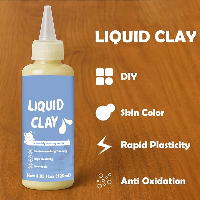 120ml Skin Color Liquid Polymer Oven-Bake Clay, Baking Molding, Very for DIY Decorations, Jewelry, Toys, Household Items