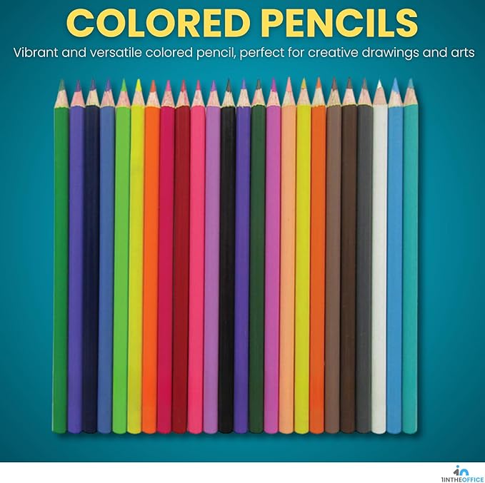 1InTheOffice Colored Pencil, Colored Pencils for Kids, Art Colored Pencils, Pre-Sharpened Pencil Set, (96 Pack)