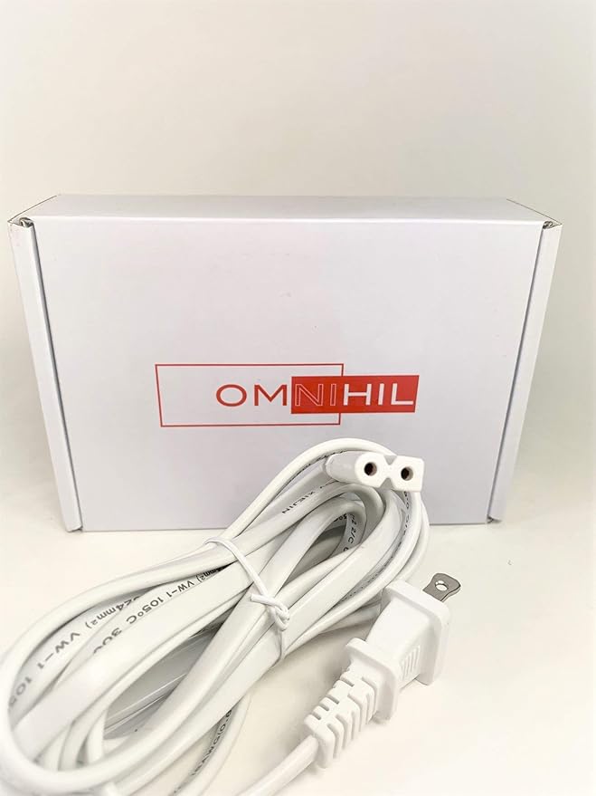 [UL Listed] OMNIHIL White 10FT Long AC Power Cord Compatible with Brother CS6000i Sewing & Quilting Machine