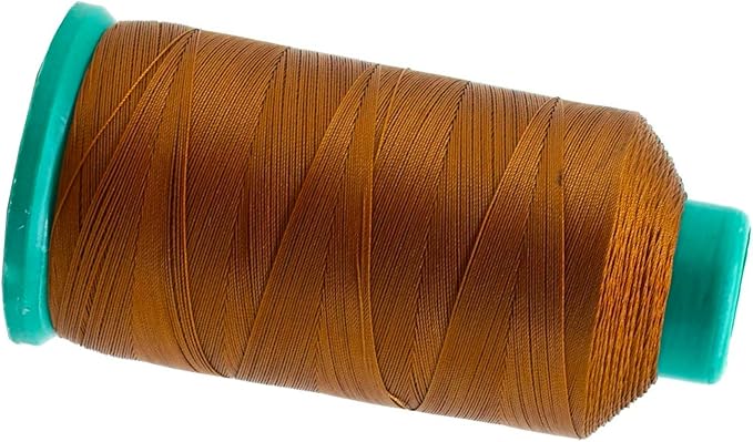 Mandala Crafts Size 69 210D T70 Bonded Nylon Thread - Brown 1500 YDs Tex 70 Heavy Duty Sewing Threads for Leather, Jeans, Weaving, Outdoor Marine Upholstery