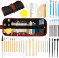 41PCS Clay Sculpting Tools Kit, Pottery Tools with Organizer Storage Bag, Wooden, Stainless Steel Plastic Clay Tools, Sculpting Tool for DIY Handcraft, Modeling, Ceramic Carving