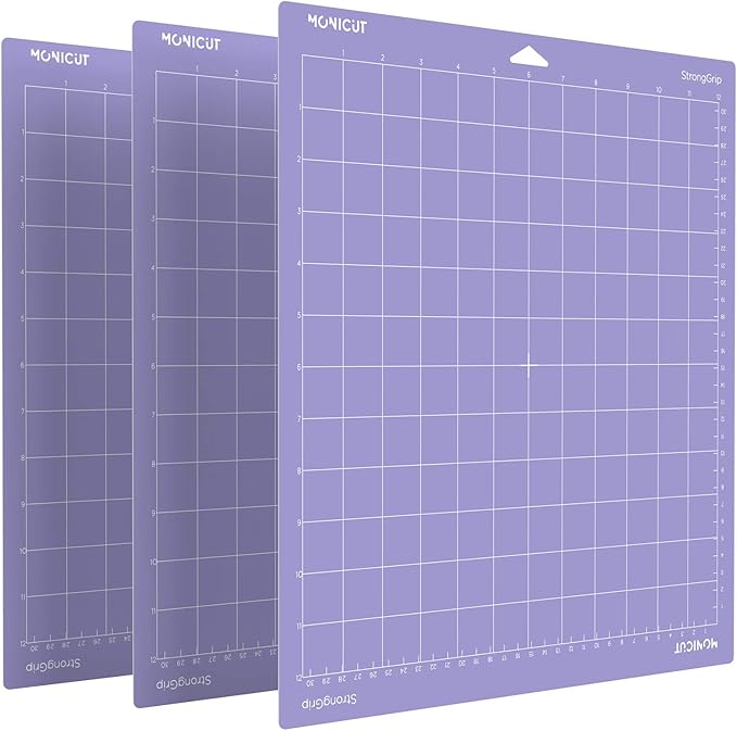 Stronggrip Cutting Mat for Cricut Maker 3/Maker/Explore 3/Air 2/Air/One(3 Mats) 12"x12" Cricket Cutting Mats for Cricut Accessories