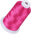 Simthread 5500Yds Embroidery Thread, 5000M High-Yardage 40WT 100% Polyester Thread – 170+ Vivid Colors, High-Speed Rated – Compatible with Brother, Singer, Janome & More - Fuchsia S077