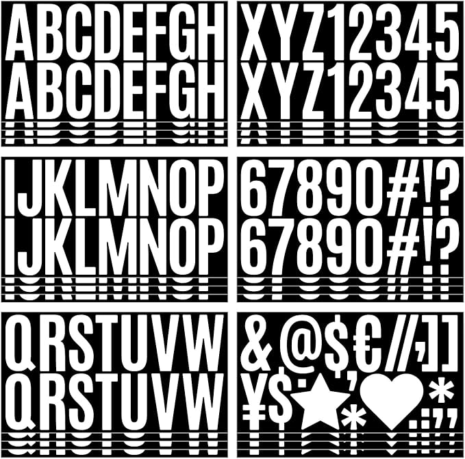 400 Pcs 24 Sheets Large Letter Stickers 2.5 Inches White Alphabet Number Self Adhesive Sticker for Bulletin Board, Classrooms, Mailbox, Scrapbooking, Poster Board, Wall Vinyl Stick On