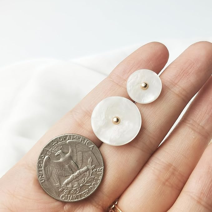 20PCS White Metal Shank Buttons, Sewing Button,Suitable for Women's Cardigans/Outerwear/Suit Decoration Buttons or Handmade DIY Projects (18mm)