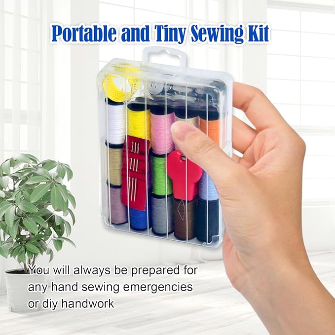 Mini Sewing Kit, Portable Sewing Kit, Portable Travel Sewing Box Kit for Adults Supplies Repair Project,1 Pack