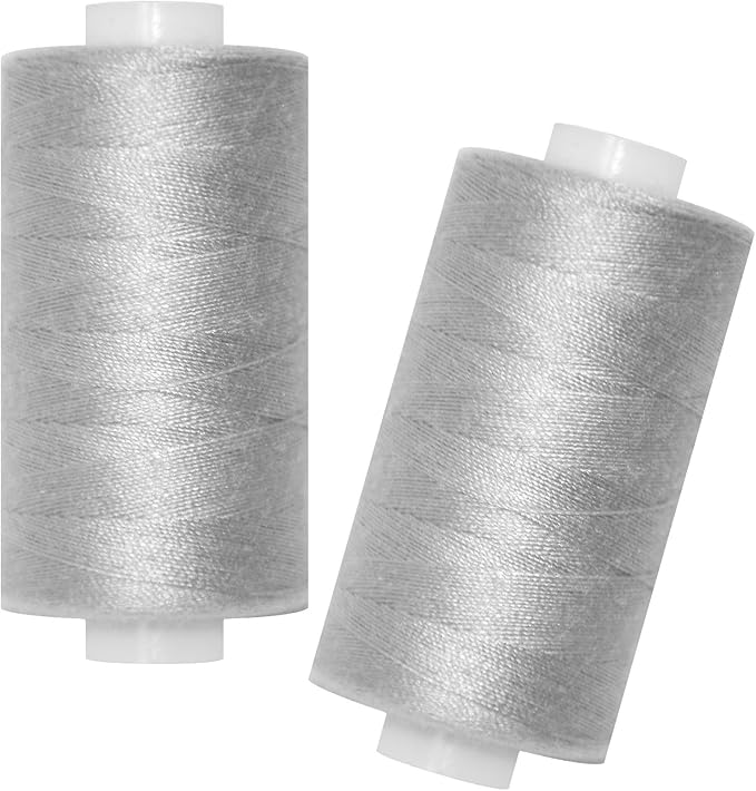 All Purpose Sewing Thread-2 Spools of Hand Polyester Sewing Thread for Sewing Machine for Hand and Machine Sewing(Pearl Gray, 2 spools)