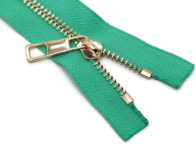 #5 Gold Metal Zipper - 50+ Colors - 3 PCS - (4-14 inches) Sizes - Luxury Lightweight Handcraft Metal Zippers with pulls for Purses Bags Pockets Shoes Sewing & Crafts DIY ZP02307