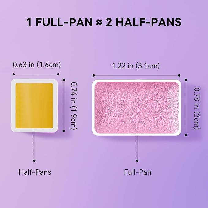 Watercolor Paint Set with 48 Metallic Colors, Full-Pan Pearlescent & Glitter Paints, Highly Pigmented, Vibrant Shimmer, Removable Pans, Perfect for Beginners, Artists & All Skill Levels