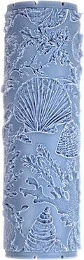 Shellscape Study Clay Texture Roller (4") - Seamless Ocean Set #01 - Embossing Pattern Roller for Polymer & Ceramic Clay, Pottery & Crafts