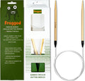Froggod Bamboo Circular Knitting Needles Size 8 – 3.15-inch Bamboo Knitting Needle Tips, 31.5-inch Total Length, Lightweight Wooden Needles