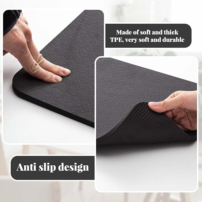 3 Pcs Sewing Machine Muffling Mat Pedal Mat Sewing Machine Pad No Slip Rubber Stay in Place Mats for Calms Vibration(Black,15 x 20 Inch,14 x 9 Inch,17 x 36 Inch)