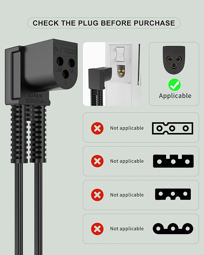 Replacement Singer Foot Pedal and Power Cord 979314-031 Compatible with Singer Sewing Machine 2517C, 2950C, 3270C, 362095, 362095-001, 4325C, 4525C, 4620C, 4830C, 5050C