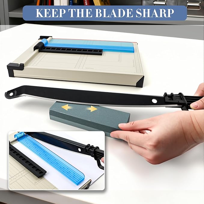 12" Guillotine Paper Cutter,Steel Blade Guillotine Paper Cutter with Corner Rounder ＆ Whetstone,Heavy Duty 15-Sheet Capacity Trimmer for Cardstock,Photos,Coupon,Label and Scrapbooking Craft
