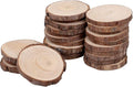 KINJOEK 24 PCS Natural Wood Slices 3.5-4 Inch with Bark Unfinished Wood Circles for Coasters DIY Crafts Wedding Decorations Christmas Ornaments